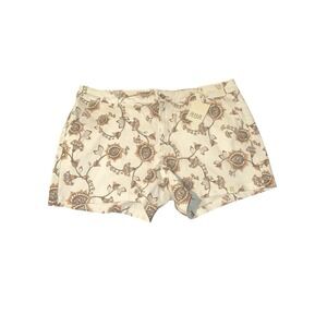 Ana A New Approach Mid-Rise Short Twill White‎ Floral Print 3" Inseam NWT